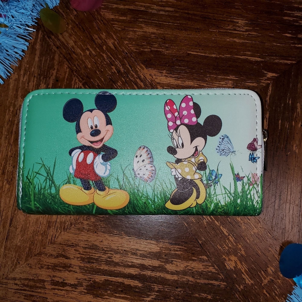 Mickey and Minnie Mouse Wallet With Butterflies